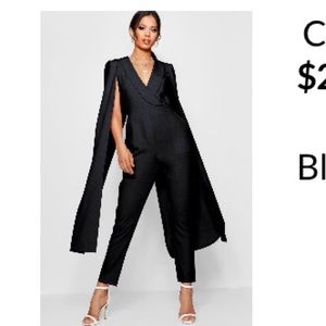 Cape woven tailored jumpsuit
